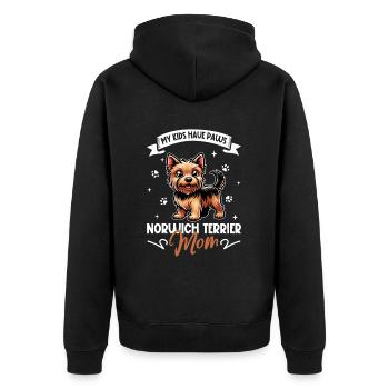 Maman Norwich Terrier - Veste à capuche bio Premium Unisexe - noir - Dos - Nico (187cm)