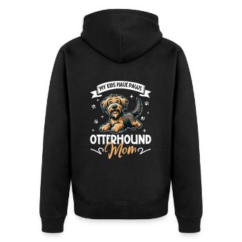 Otterhund Mama - Unisex Premium Bio Zip Hoodie - Schwarz - Hinten - Nico (187cm)