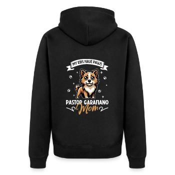 Pastor Garafiano Mama - Unisex Premium Bio Zip Hoodie - Schwarz - Hinten - Nico (187cm)