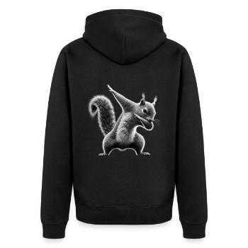 Funny Dabbing Squirrel Animal Lover Animals - Unisex Premium Organic Zip Hoodie - black - Back - Nico (187cm)