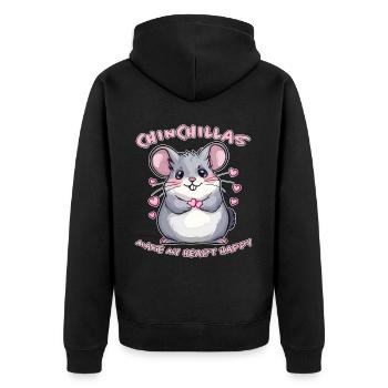 Chinchilla disant drôle de cadeau de chinchilla - Veste à capuche bio Premium Unisexe - noir - Dos - Nico (187cm)