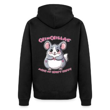 Chinchilla disant drôle de cadeau de chinchilla - Veste à capuche bio Premium Unisexe - noir - Dos - Nico (187cm)