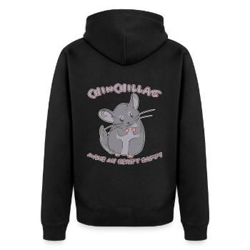 Chinchilla disant drôle de cadeau de chinchilla - Veste à capuche bio Premium Unisexe - noir - Dos - Nico (187cm)