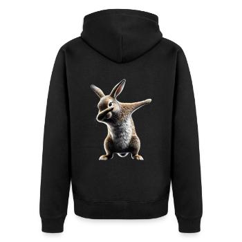 Drôle Dabbing Lapin Amoureux des animaux Animaux - Veste à capuche bio Premium Unisexe - noir - Dos - Nico (187cm)