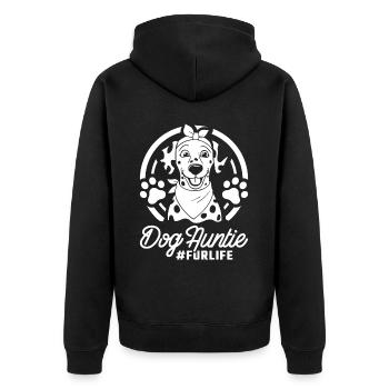 Chien Dalmatien Tante Pour La Vie - Veste à capuche bio Premium Unisexe - noir - Dos - Nico (187cm)