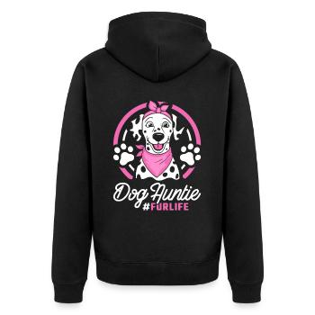 Chien Dalmatien Tante Pour La Vie - Veste à capuche bio Premium Unisexe - noir - Dos - Nico (187cm)