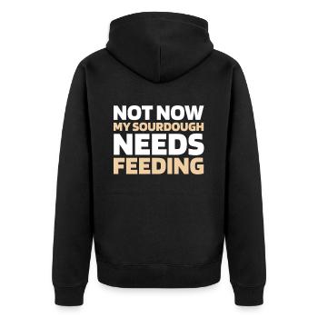 Sauerteig Brot - Unisex Premium Bio Zip Hoodie - Schwarz - Hinten - Nico (187cm)