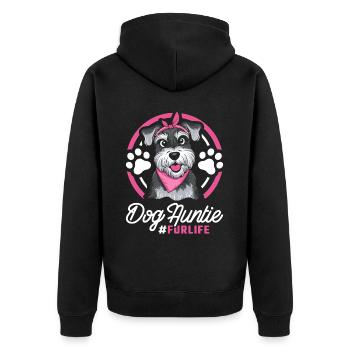 Schnauzer Dog Dog Aunt For Life - Unisex Premium Organic Zip Hoodie - black - Back - Nico (187cm)