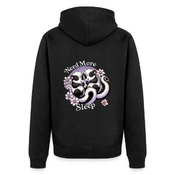 Brauchen Sie Mehr Schlaf, Pyjama Mit Lustigem - Unisex Premium Bio Zip Hoodie - Schwarz - Hinten - Nico (187cm)