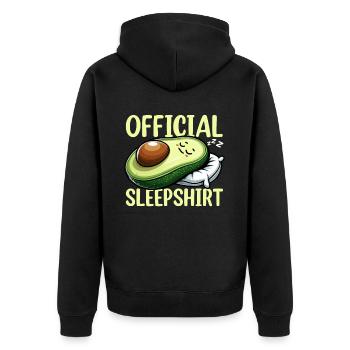 Offizielles Schlafshirt Lustige Avocado Pyjama - Unisex Premium Bio Zip Hoodie - Schwarz - Hinten - Nico (187cm)