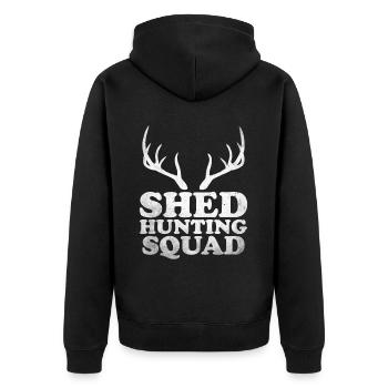 Antler Hunting Antler Hunter Hunting Hunting Trophy - Unisex Premium Organic Zip Hoodie - black - Back - Nico (187cm)