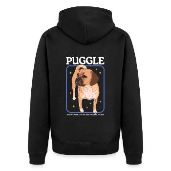 Puggle Dog Owner Dog Owner Gift - Unisex Premium Organic Zip Hoodie - black - Back - Nico (187cm)