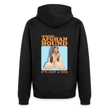 Afghan Greyhound Dog Dog Owner Gift - Unisex Premium Organic Zip Hoodie - black - Back - Nico (187cm)