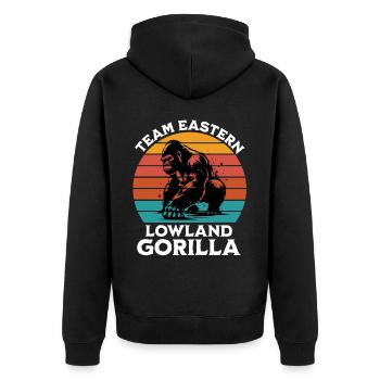 Gray Gorilla Sayings - Unisex Premium Organic Zip Hoodie - black - Back - Nico (187cm)