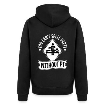 You can't spell party without pt - Unisex Premium Bio Zip Hoodie - Schwarz - Hinten - Nico (187cm)