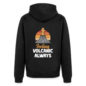 Sich Vulkanisch Fühlen, Immer Vulkanologe, - Unisex Premium Bio Zip Hoodie - Schwarz - Hinten - Nico (187cm)