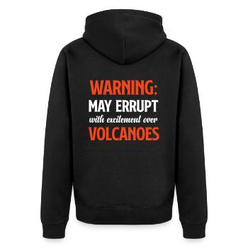 La mise en garde pourrait être contre l’excitation à propos de la géologie volcanique - Veste à capuche bio Premium Unisexe - noir - Dos - Nico (187cm)