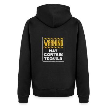 Tequila - Unisex Premium Bio Zip Hoodie - Schwarz - Hinten - Nico (187cm)