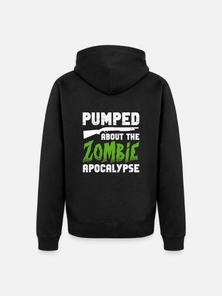 Zombie Zombie-Jäger Zombieapokalypse Geschenk - Unisex Premium Bio Zip Hoodie - Schwarz