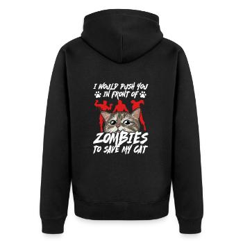 Zombie Zombie Chasseur de Zombie Apocalypse Cadeau - Veste à capuche bio Premium Unisexe - noir - Dos - Nico (187cm)