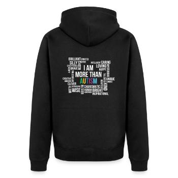 Autismus Awareness Day Autist Geschenk - Unisex Premium Bio Zip Hoodie - Schwarz - Hinten - Nico (187cm)