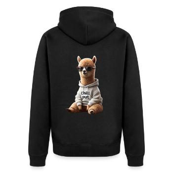 Drôle d’alpaga Chill Out Amoureux des animaux Chill - Veste à capuche bio Premium Unisexe - noir - Dos - Nico (187cm)