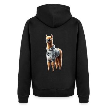 Drôle d’alpaga Chill Out Amoureux des animaux Chill - Veste à capuche bio Premium Unisexe - noir - Dos - Nico (187cm)