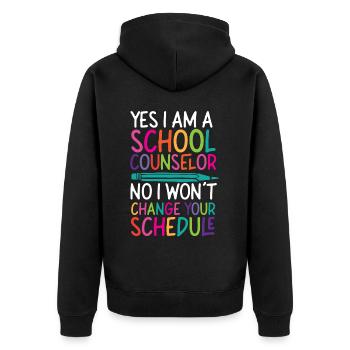 Conseiller scolaire Oui Je suis une école - Veste à capuche bio Premium Unisexe - noir - Dos - Nico (187cm)