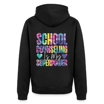 Conseillère scolaire Tie Dye School - Veste à capuche bio Premium Unisexe - noir - Dos - Nico (187cm)