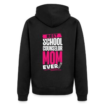 Conseillère scolaire Maman Meilleure école - Veste à capuche bio Premium Unisexe - noir - Dos - Nico (187cm)