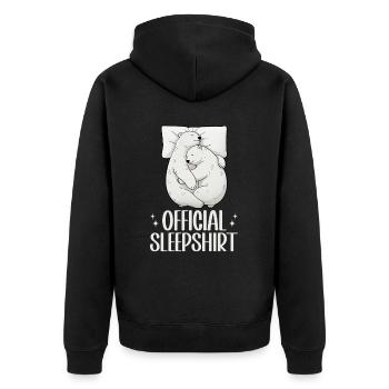 Eisbär Offizielles Schlafshirt Lustiges Eisbär - Unisex Premium Bio Zip Hoodie - Schwarz - Hinten - Nico (187cm)