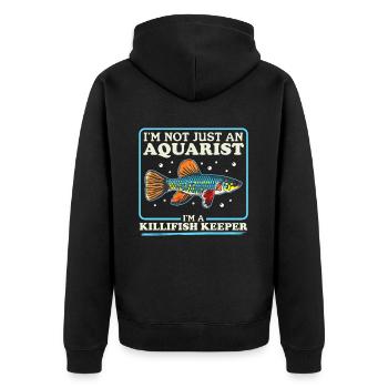 Killifish Fish Egg-laying Toothcarp Gift - Unisex Premium Organic Zip Hoodie - black - Back - Nico (187cm)