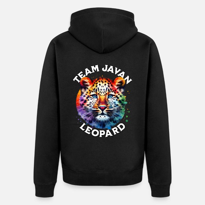 Java Leopard Sayings - Unisex Premium Organic Zip Hoodie - black
