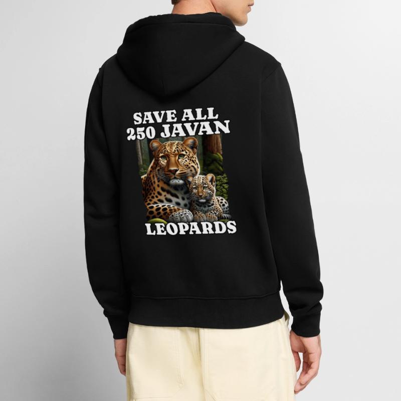 Sauver Java Leopard Veste à capuche bio Premium Unisexe