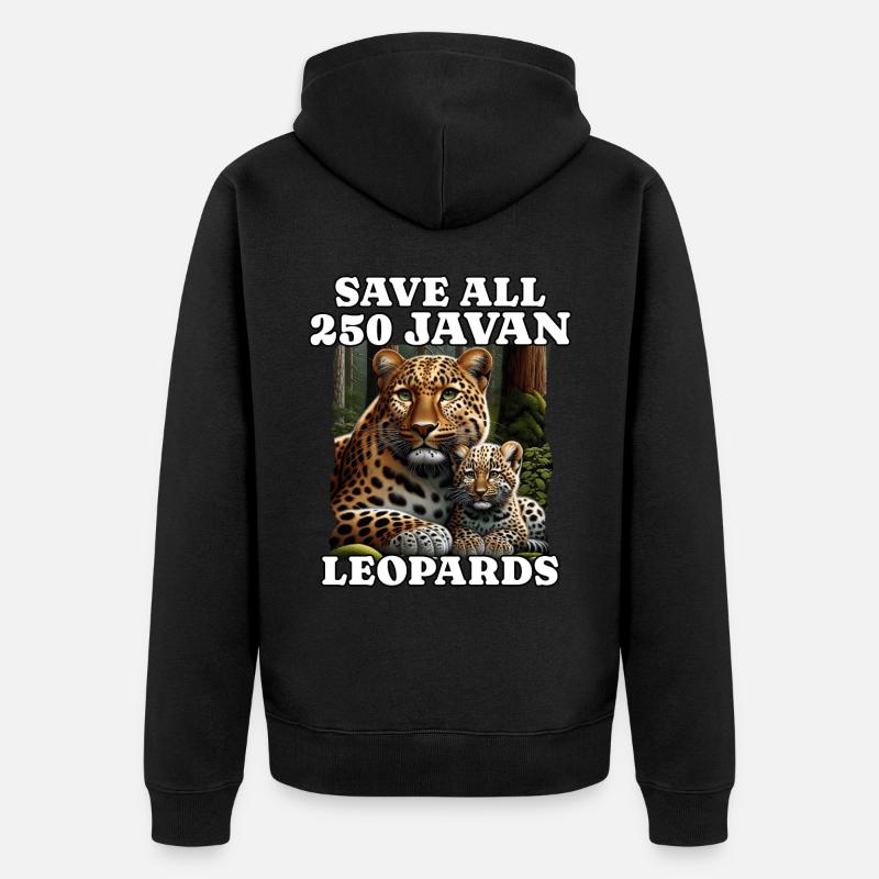 Save Java Leopard - Unisex Premium Organic Zip Hoodie - black