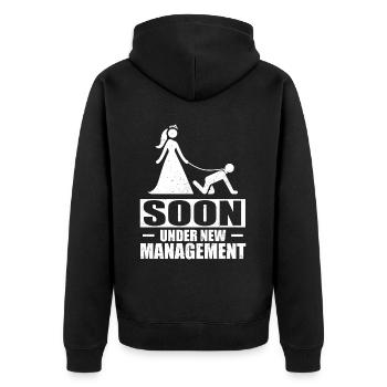 Junggeselle Jungesellenabschied - Unisex Premium Bio Zip Hoodie - Schwarz - Hinten - Nico (187cm)