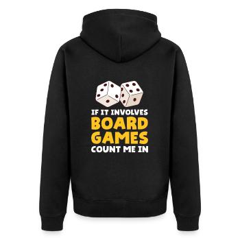 Brettspiel Brettspiele Spieleabend Spiele Geschenk - Unisex Premium Bio Zip Hoodie - Schwarz - Hinten - Nico (187cm)