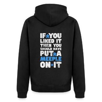 Board game - Unisex Premium Organic Zip Hoodie - black - Back - Nico (187cm)