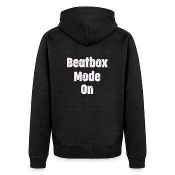 Beatbox-modus Beim Beatboxen, Schlagzeuger, - Unisex Premium Bio Zip Hoodie - Schwarz - Hinten - Nico (187cm)