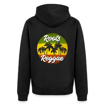Musique Rastafari Vibes Uniquement Rasta Jamaïque Reggae - Veste à capuche bio Premium Unisexe - noir - Dos - Nico (187cm)