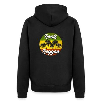 Rastafari Music Vibes Only Rasta Jamaica Reggae - Unisex Premium Organic Zip Hoodie - black - Back - Nico (187cm)