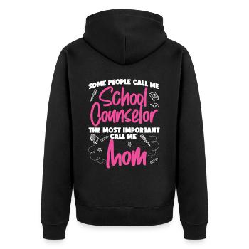 Conseillère scolaire Maman Certaines personnes - Veste à capuche bio Premium Unisexe - noir - Dos - Nico (187cm)
