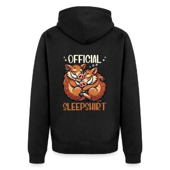 Chemise de nuit officielle Funny Wild Boar - Veste à capuche bio Premium Unisexe - noir - Dos - Nico (187cm)