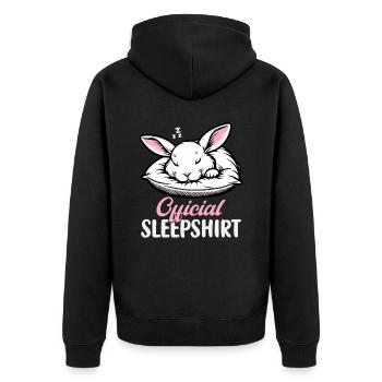 Offizielles Schlafshirt Lustiges Kaninchen Rabbit - Unisex Premium Bio Zip Hoodie - Schwarz - Hinten - Nico (187cm)