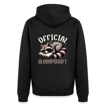 Chemise de nuit officielle Funny Raccoon - Veste à capuche bio Premium Unisexe - noir - Dos - Nico (187cm)