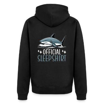 Chemise de nuit officielle Funny Shark Pyjamas - Veste à capuche bio Premium Unisexe - noir - Dos - Nico (187cm)