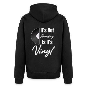 Es Ist Kein Horten, Wenn Es Sich Um Vinyl - Unisex Premium Bio Zip Hoodie - Schwarz - Hinten - Nico (187cm)