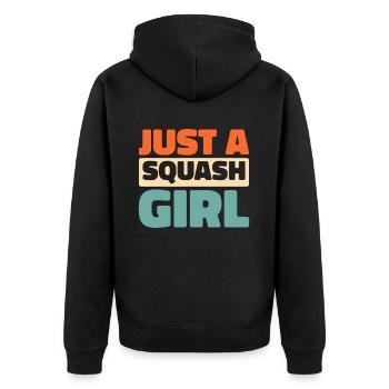 Squash juste une fille de squash - Veste à capuche bio Premium Unisexe - noir - Dos - Nico (187cm)