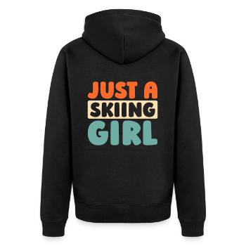 Skiing Après Ski Just A Skiing Girl - Unisex Premium Organic Zip Hoodie - black - Back - Nico (187cm)