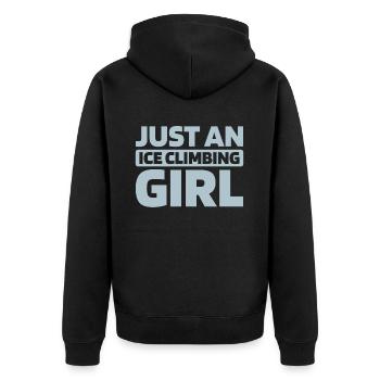 Eisklettern juste une fille d’escalade sur glace - Veste à capuche bio Premium Unisexe - noir - Dos - Nico (187cm)